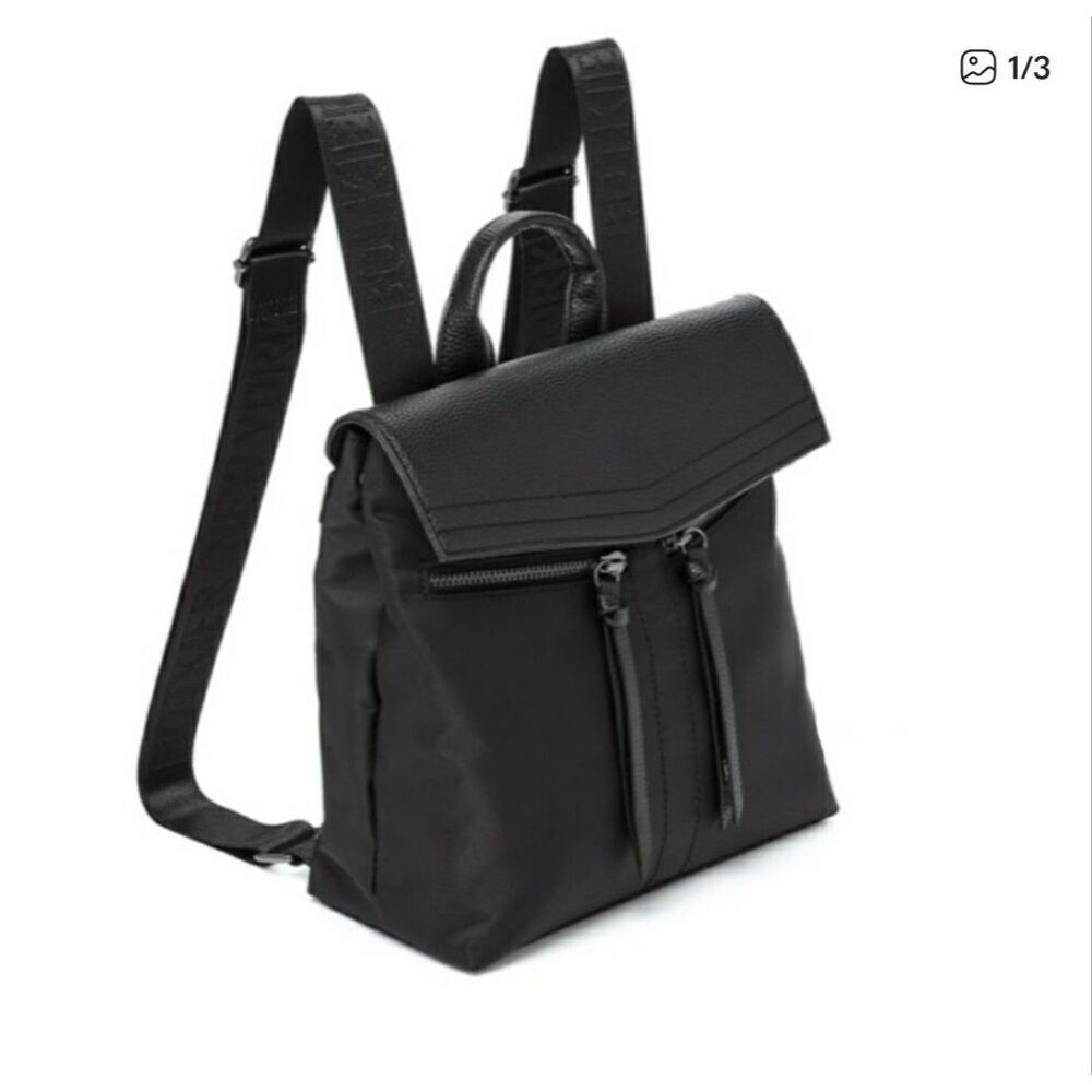 NWT Botkier New York Trigger Nylon Vegan Leather Travel Black Backpack Bag Mini
